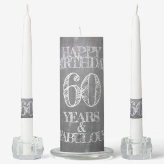 Happy Birthday - 60 Years & Fabulous Unity Candle Set