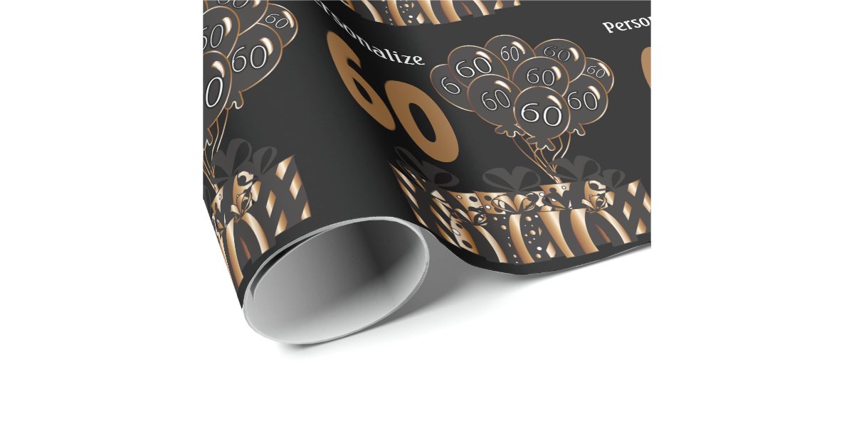 Happy Birthday 60 Years Old Wrapping Paper | Zazzle