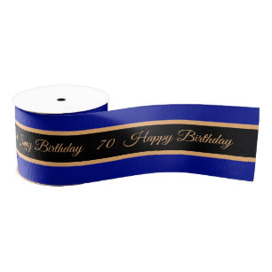 Happy Birthday & 70 Celebration, Aniversary Event Grosgrain Ribbon