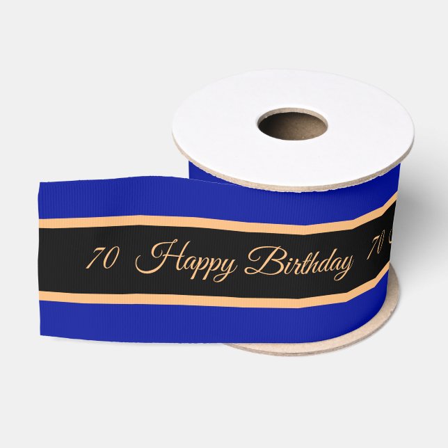Happy Birthday & 70 Celebration, Aniversary Event Grosgrain Ribbon (Spool)