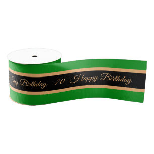 Happy Birthday & 70 Celebration, Aniversary Event Grosgrain Ribbon