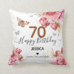 Happy Birthday 70  Personalized Throw Pillow<br><div class="desc">70 Happy Birthday Personalized year pillow. Easy to adjust. All text is adjustable if needed.</div>