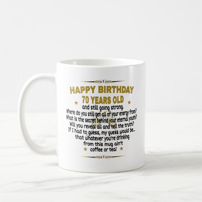  Happy Birthday 70 Years Old Coffee Mug (Left)