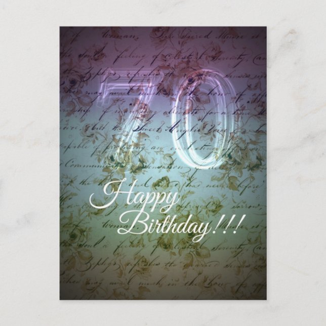 Happy Birthday!!! 70th Postcard (Front)