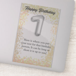 Happy birthday 7 year old sticker