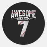 Happy Birthday 7th 7 Year Old Sketll Boys Seven 20 Classic Round Sticker