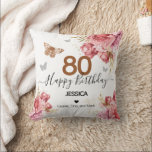 Happy Birthday 80 Personalized Throw Pillow<br><div class="desc">80 Happy Birthday Personalized year pillow. Easy to adjust. All text is adjustable if needed.</div>