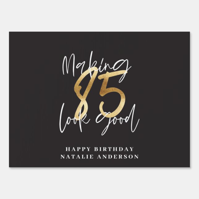 happy birthday 85th Yard Sign (Front)