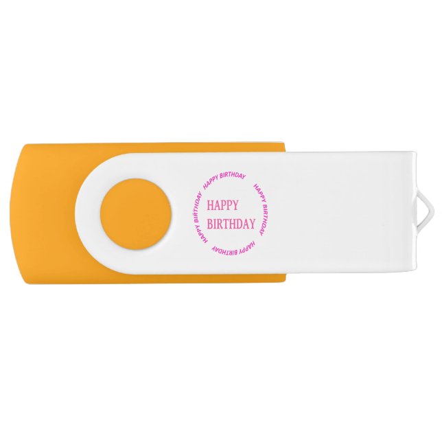 Happy BIRTHDAY 8-64 USB 3.0 Swivel USB Flash Drive (Front)