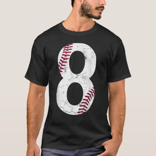 Happy Birthday 8th 8 Year Old Baseball Gift Boys E T_Shirt
