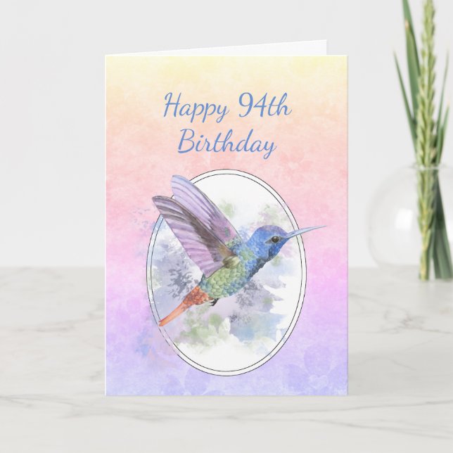 Happy Birthday 94th  Hummingbird Bird Program (Front)