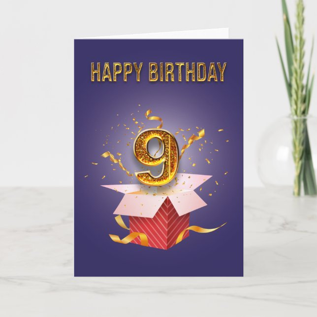 Happy Birthday 9 Basic Card (Front)