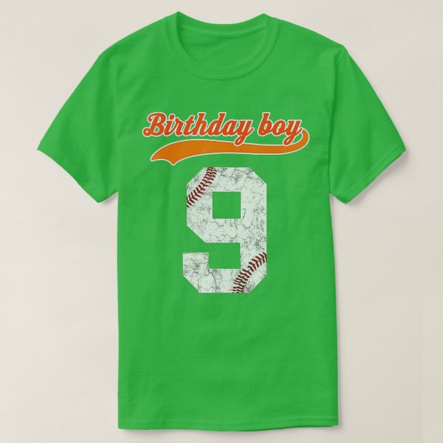 Happy Birthday 9th 9 Year Old Baseball Gift Boys N T-Shirt (Design Front)