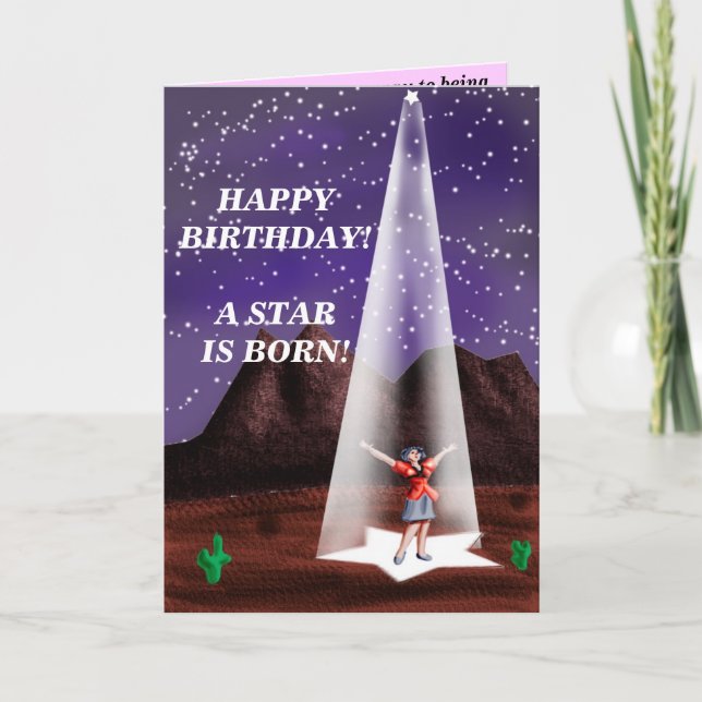 HAPPY BIRTHDAY!  A star is born!... Card (Front)