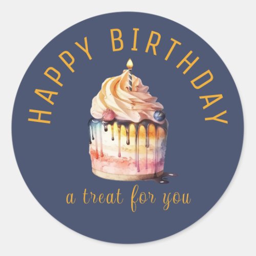 Happy Birthday _ A Treat For Round Stickers