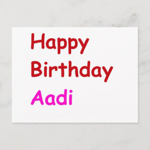 Happy Birthday Aadi Postcard