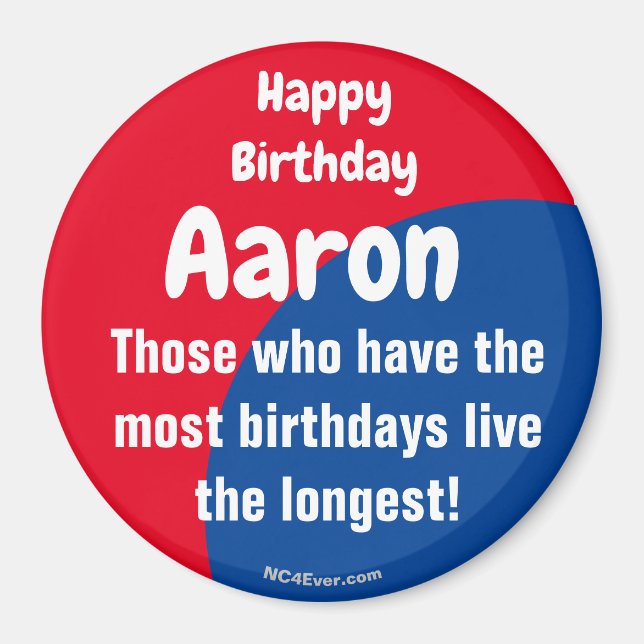 Happy Birthday Aaron Magnet (Front)