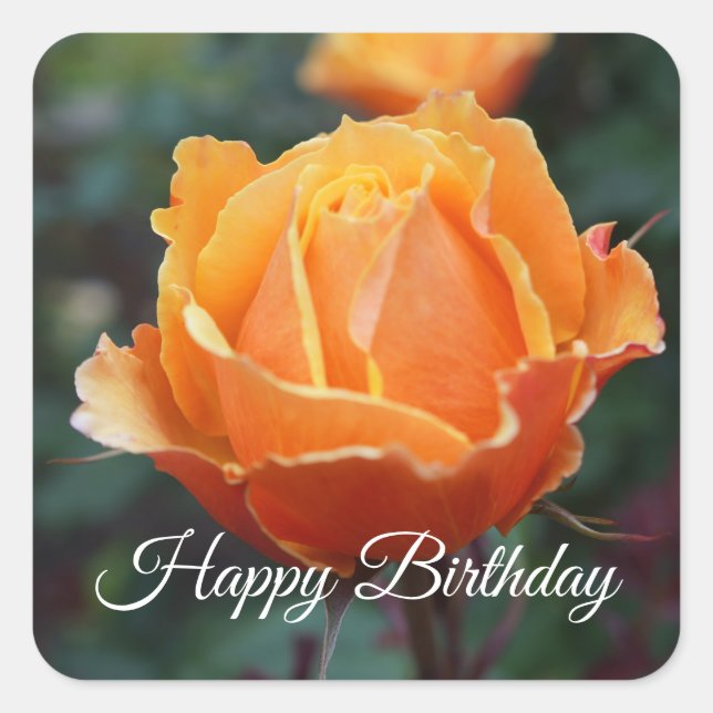 Happy Birthday About Face Rose #1 Stickers (Front)