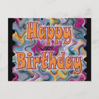 Happy Birthday Abstract Postcard by sharpcreations at Zazzle