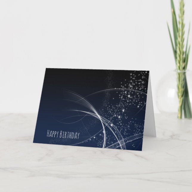 Happy Birthday abstract star design Thank You Card (Front)