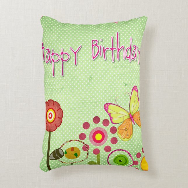 Happy Birthday Accent Pillow (Front(Vertical))