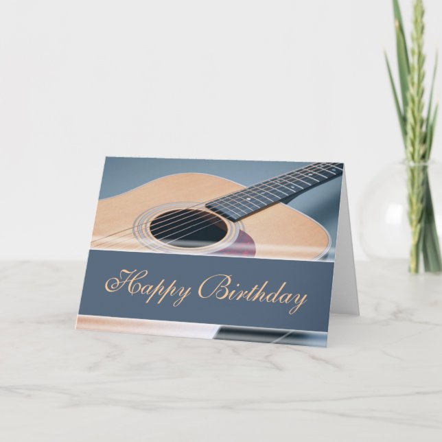 Happy Birthday - Acoustic Guitar Card (Front)