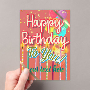 Happy Birthday Acrylic Invitations