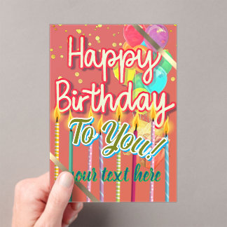 Happy Birthday  Acrylic Invitations