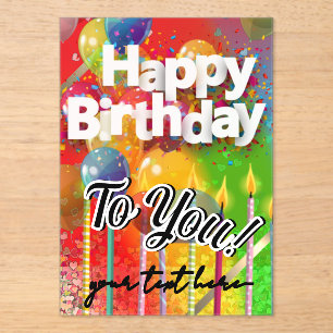 Happy Birthday Acrylic Invitations