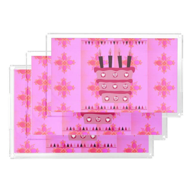 Happy Birthday Acrylic Tray (Set)