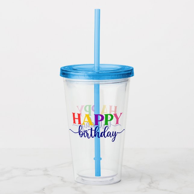 Happy Birthday Acrylic Tumbler (Front)