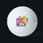Happy Birthday Add Name Gift 3 Golf Balls<br><div class="desc">Happy Birthday Add Name Gift Golf Balls</div>