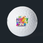 Happy Birthday Add Name Gift 3 Golf Balls<br><div class="desc">Happy Birthday Add Name Gift Golf Balls</div>