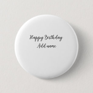 Happy birthday add name title simple minimal  button