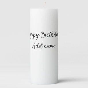 Happy birthday add name title simple minimal pillar candle