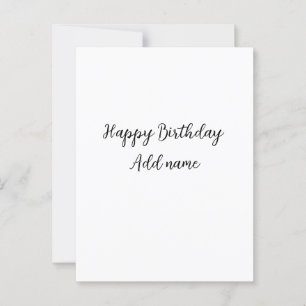 Happy birthday add name title simple minimal  postcard