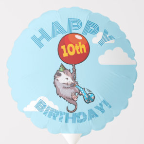 Happy Birthday! Add The Age Opossum & Red Balloon