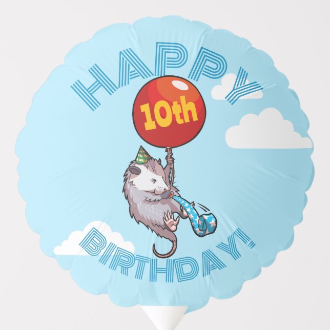 Happy Birthday! Add The Age Opossum & Red Balloon (Front)