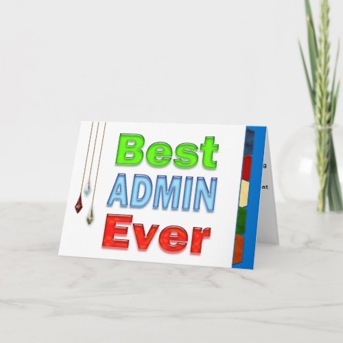 Happy Birthday Admin Professional Best Admin Ever Card