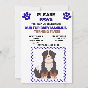 HAPPY BIRTHDAY ADOPTION DAY Boy Pet indigo 5X7 Invitation