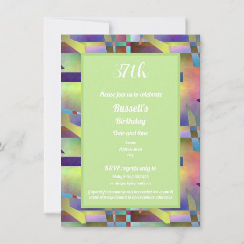 Happy Birthday Adult Any Age Abstract Pattern