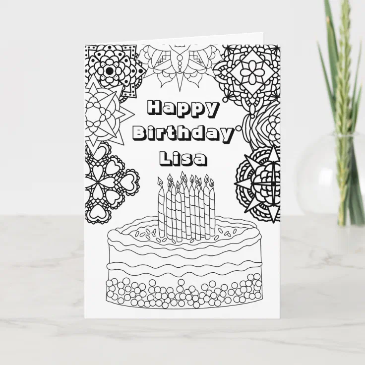 birthday cards to color for adults