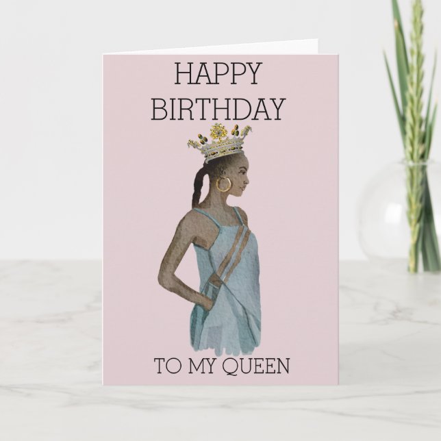 Happy Birthday African American Woman Card (Front)