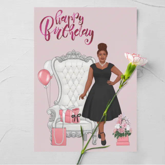 Happy Birthday African American Woman Card | Zazzle