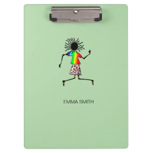 Happy Birthday African Art Cute Dancer  Clipboard
