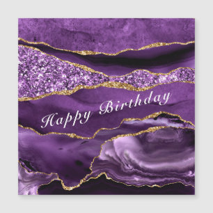 Happy Birthday - Agate Purple Violet Gold