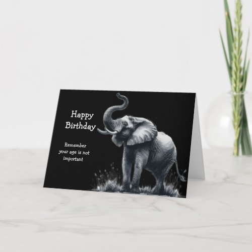 Happy Birthday Age is Irrelephant Funny Elephant Card