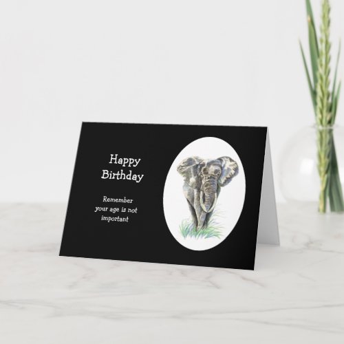Happy Birthday Age is Irrelephant Funny Elephant Card