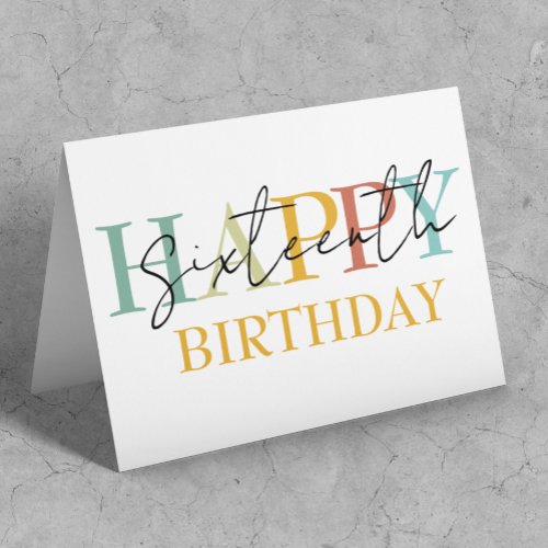  Happy Birthday Age Personalized Colorful Simple   Card
