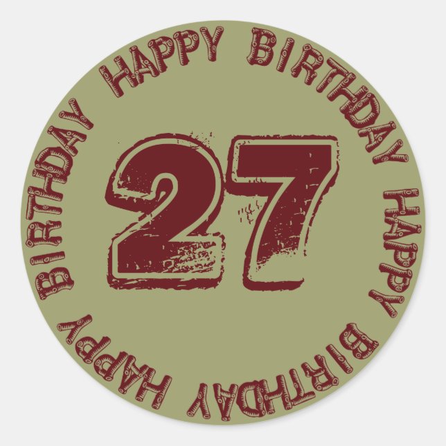 Happy Birthday Age Template Sticker for Him (Front)